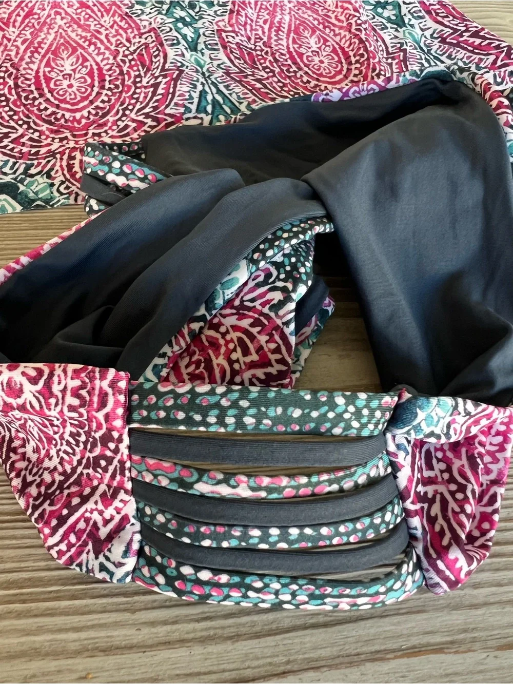 Lucky Brand Pink & Black Printed Tankini Set